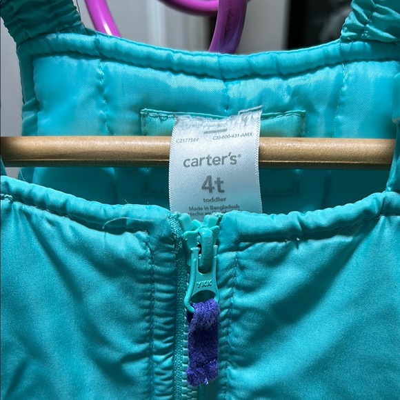 Carter’s Kids Aqua Snow Overalls - Picture 2 of 3